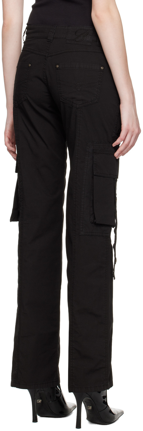 Blumarine Low-rise Skinny Cargo Trousers In Black