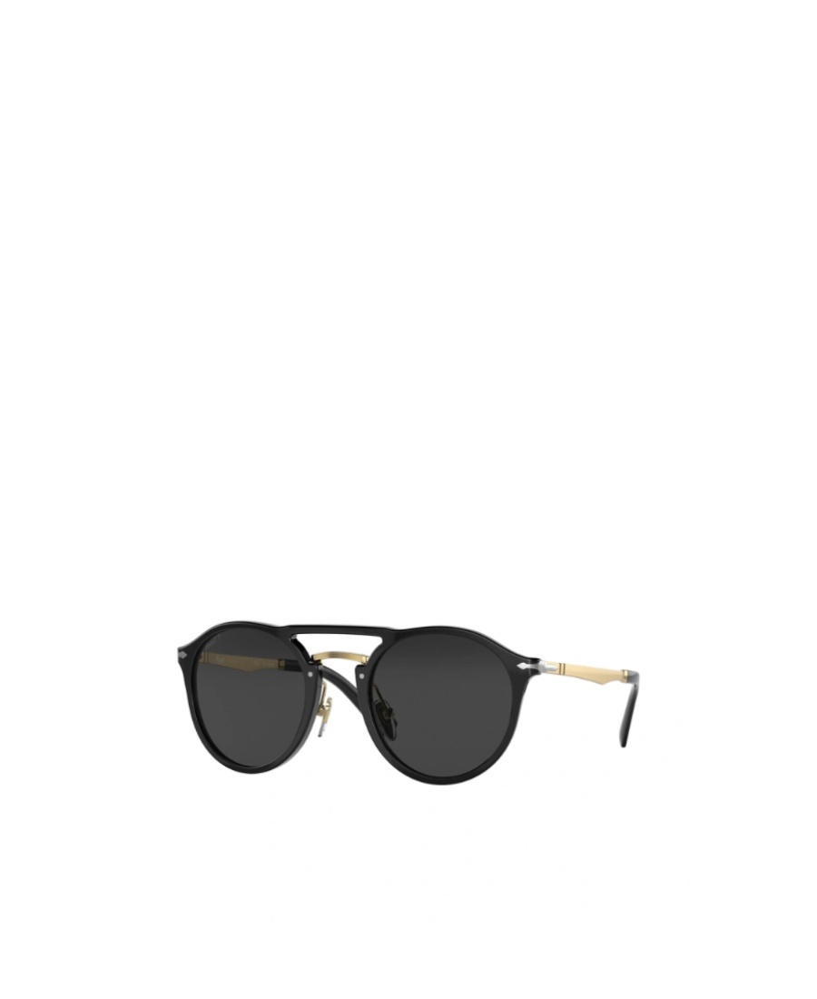 Persol Round Frame Double-bridge Sunglasses In Black