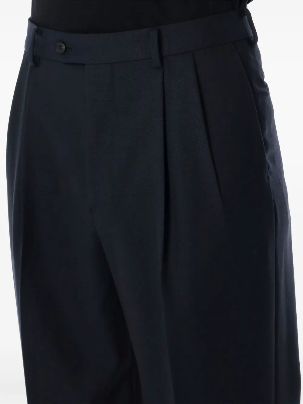Auralee Pleated Tailored Trousers In Navy Blue