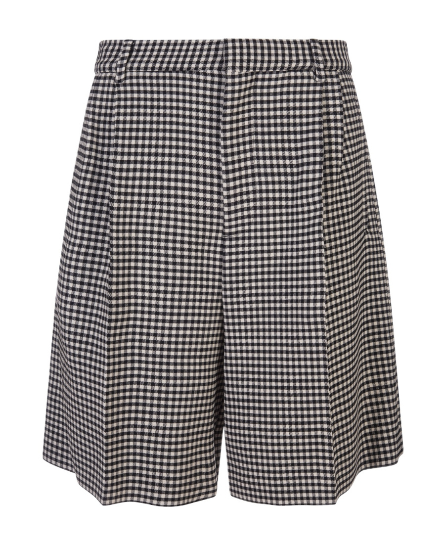 Marni Double-faced Houndstooth Wool Bermuda Shorts In Gray