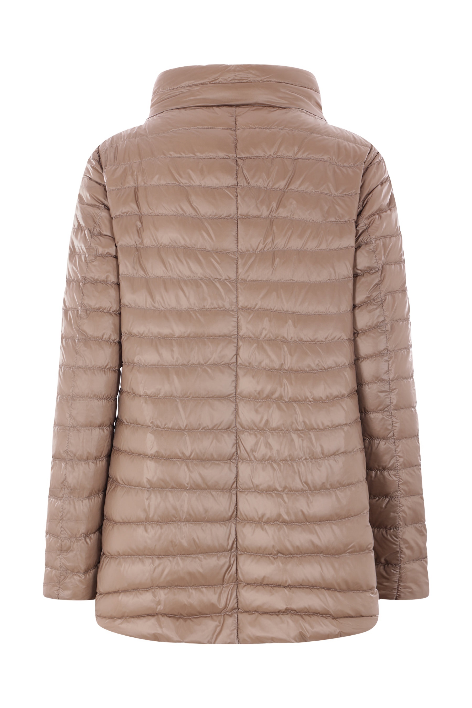 Herno A-shape Reversible Down Jacket In Ultralight Nylon In Brown