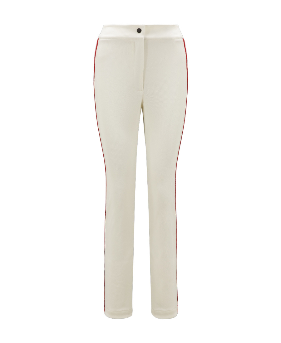 Moncler Side-stripe Slim-cut Trousers In White
