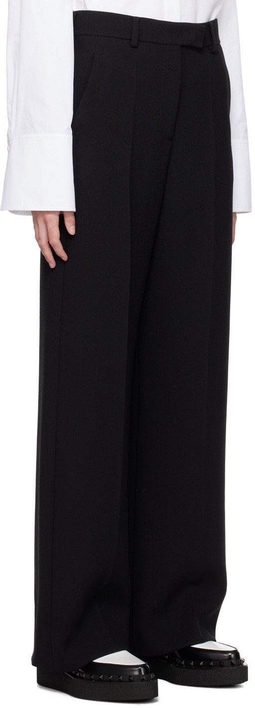 Shop Valentino High-waisted Tailored Trousers In Black