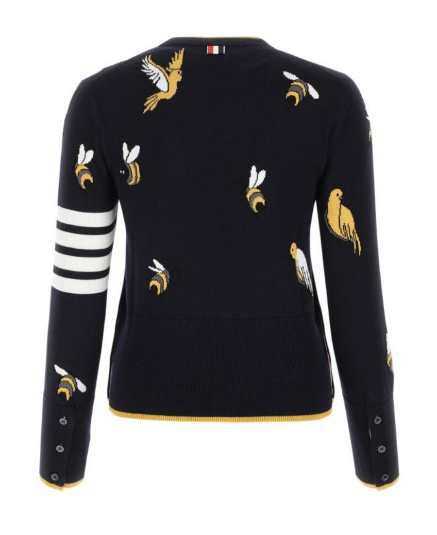 Thom Browne Animal-embroidered Jumper In Black