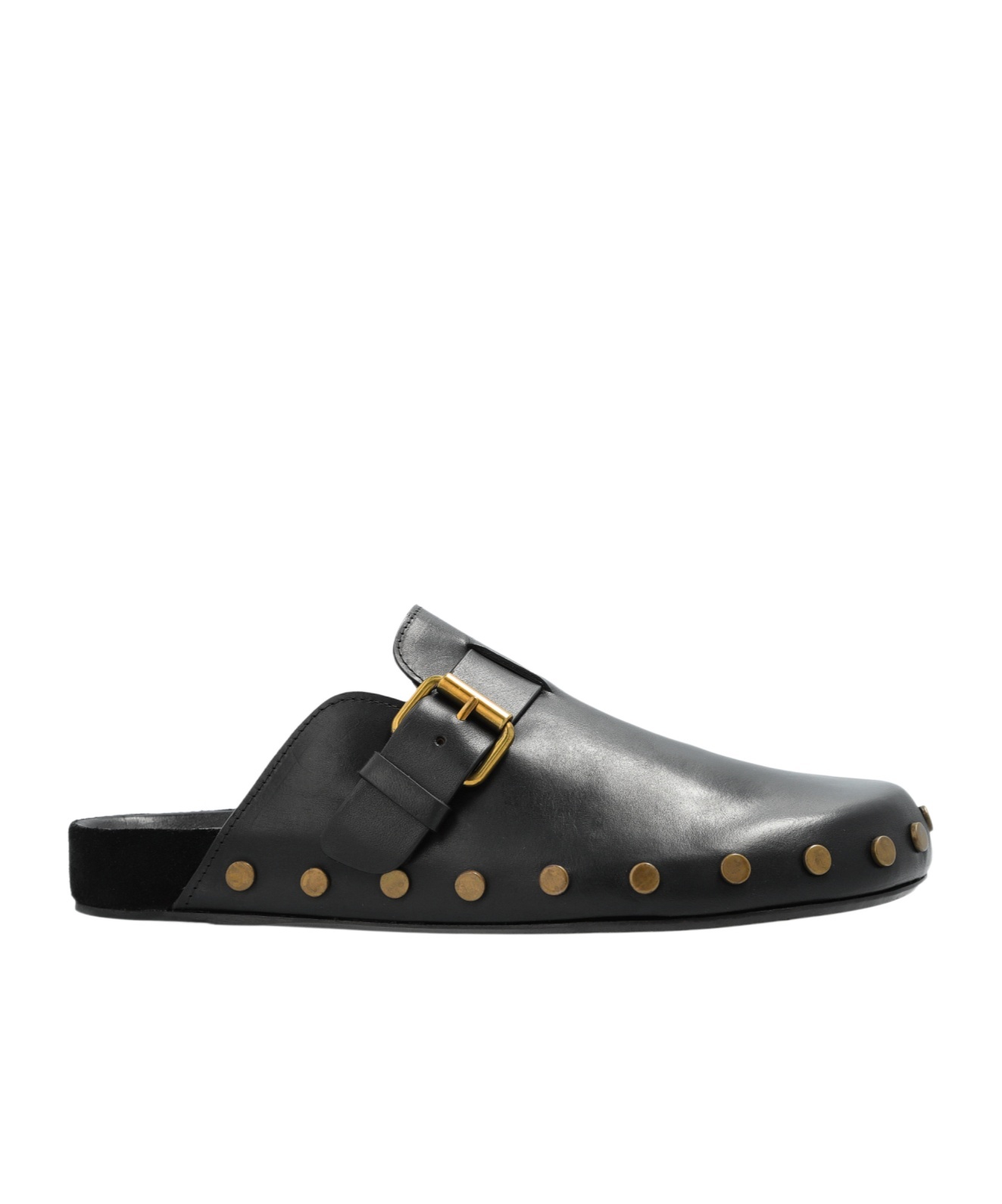 Isabel Marant Mirvin Buckled Studded Mules In Black
