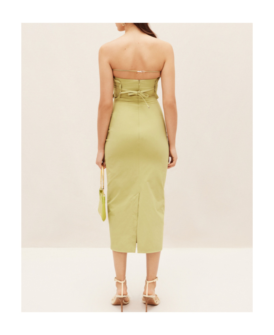 Jacquemus La Robe Bikini Strapless Midi Dress In Nude
