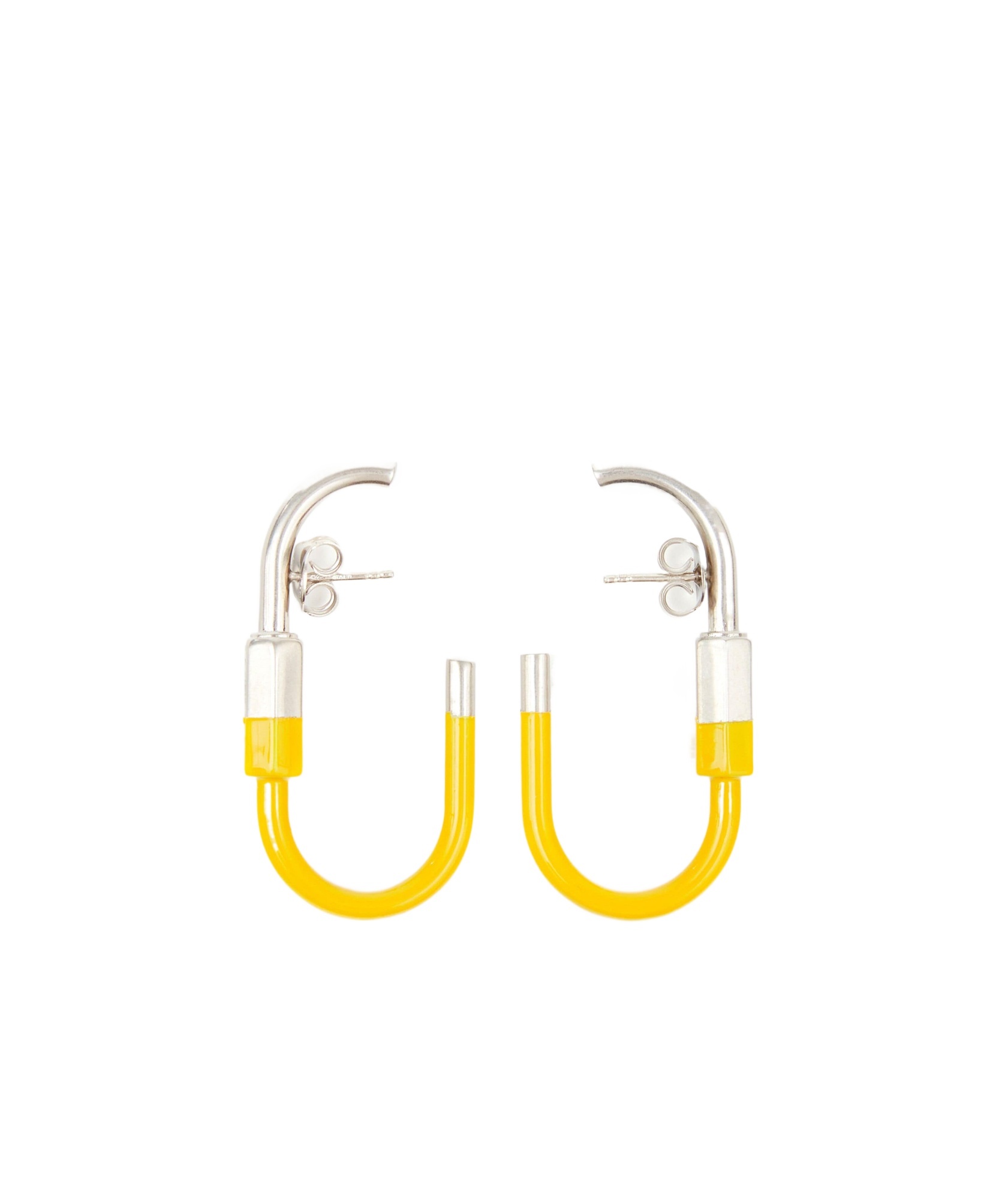 Mm6 Maison Margiela Carabiner Hoop Earrings In Yellow