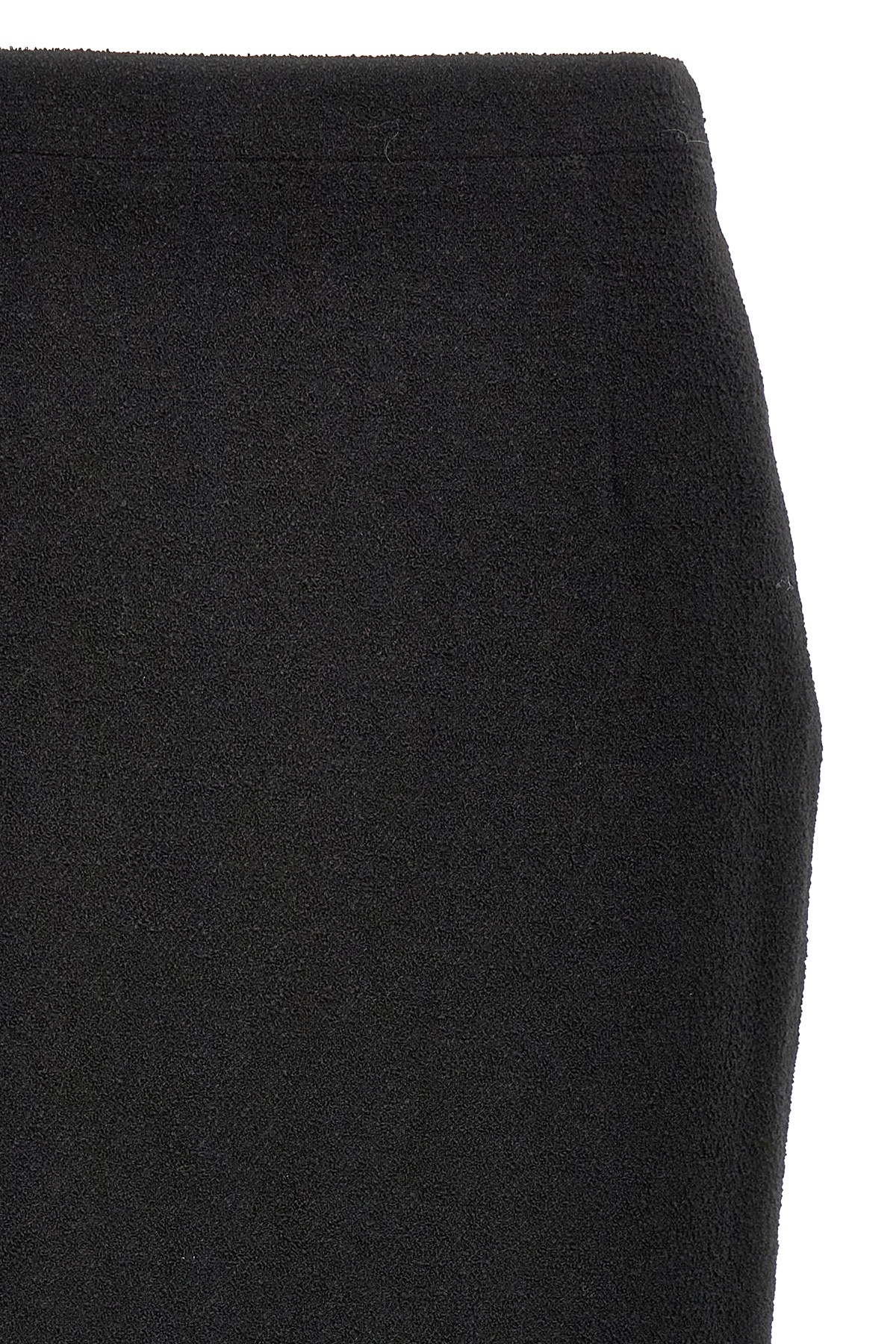 Alessandra Rich Midi Tweed Boucl Skirt In Black