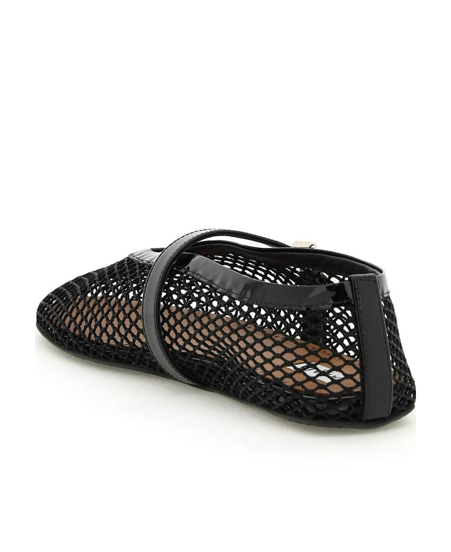 Shop Alaïa Fishnet Ballerina Flats In Black