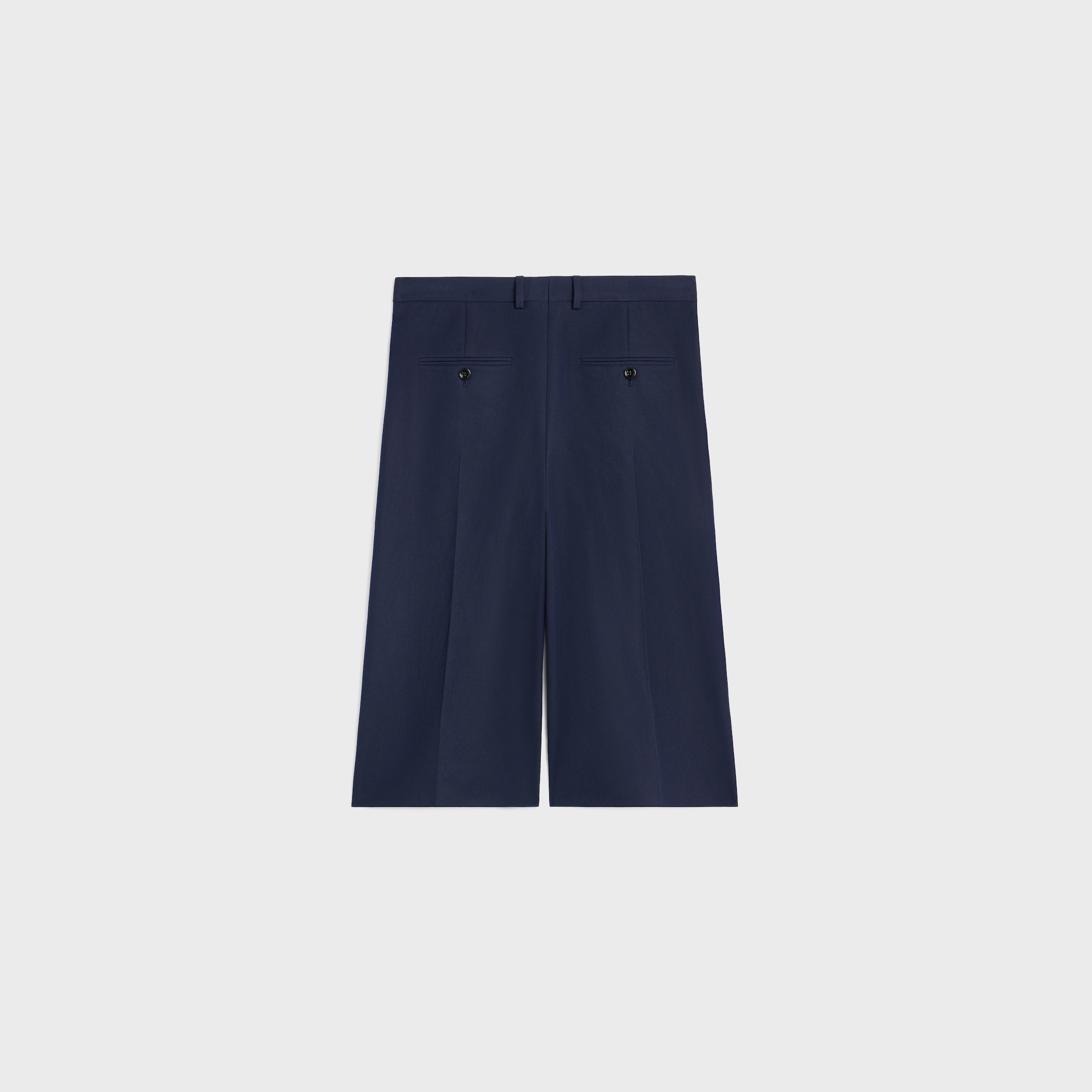 Celine Bermudas In Cotton And Wool Gabardine In Blue