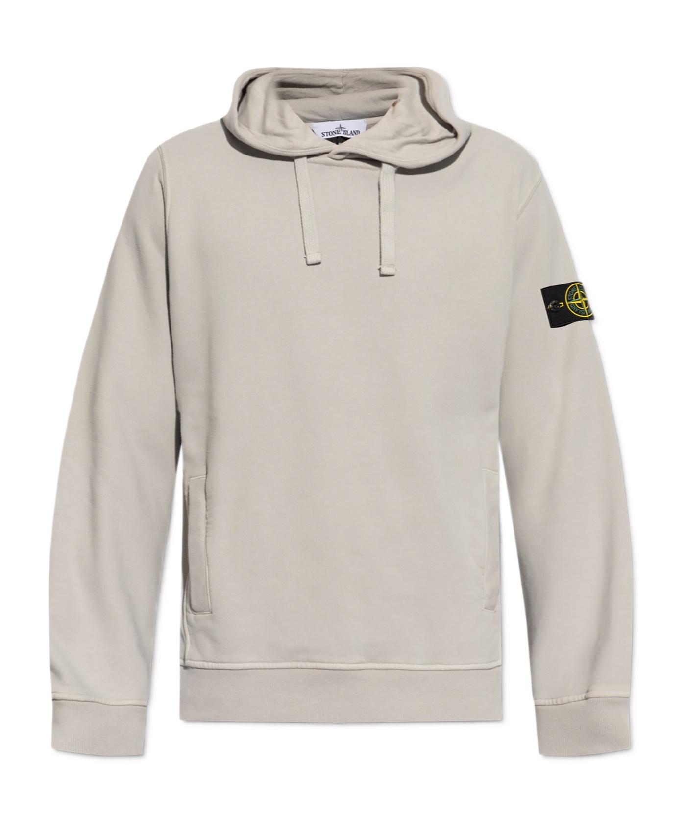 Stone Island Relaxed-fit Cotton Hoodie With Signature Logo Patch In Gray