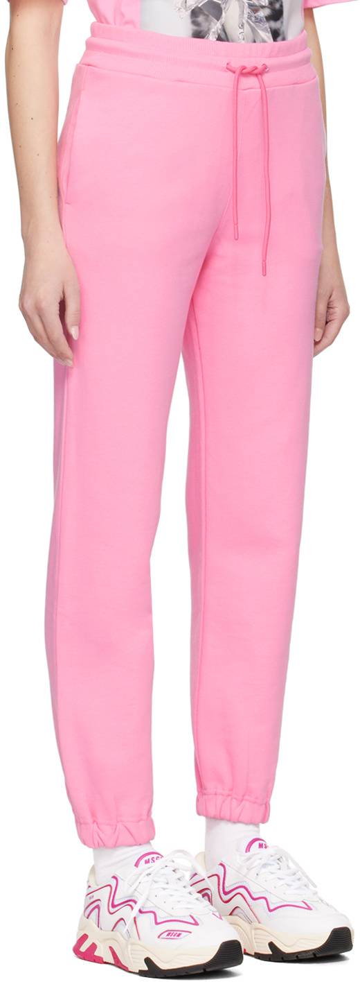 Msgm Pink Printed Lounge Pants In Pink