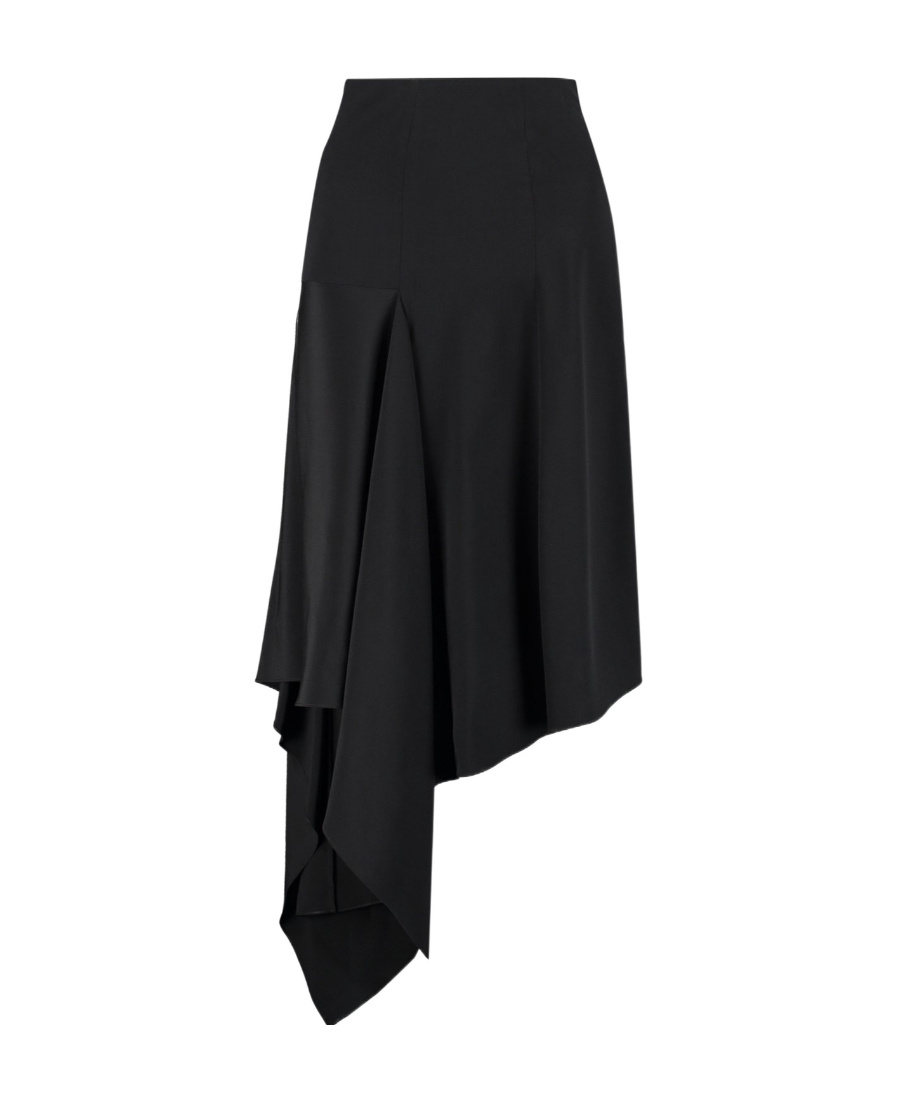 Givenchy Asymmetric Midi Skirt In Black