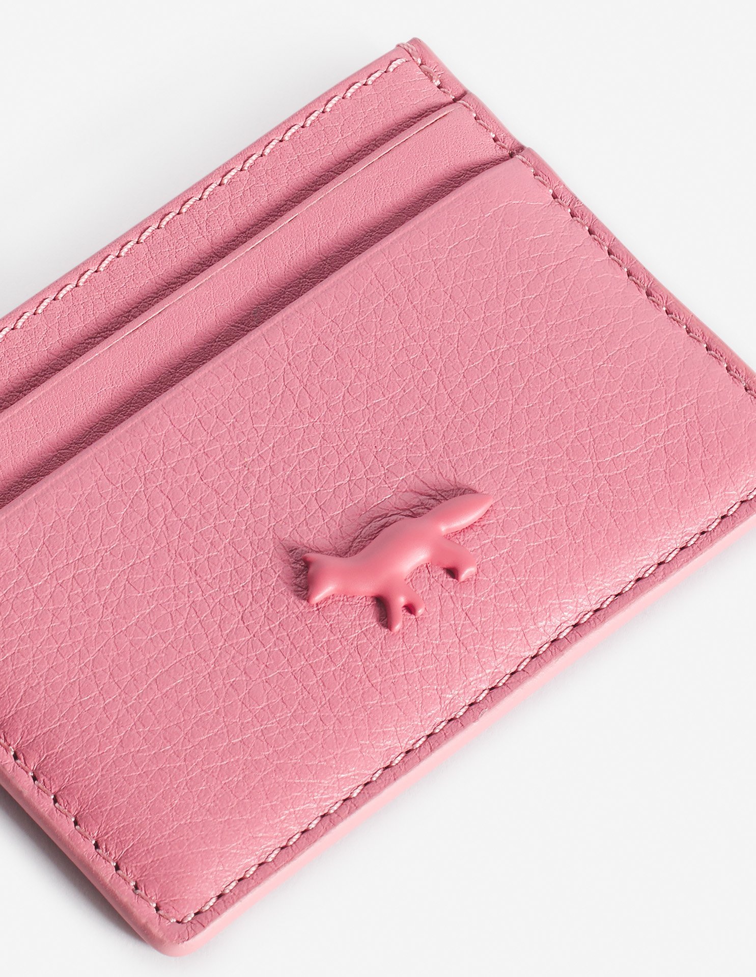 Maison Kitsuné Profile Fox Cardholder In Pink
