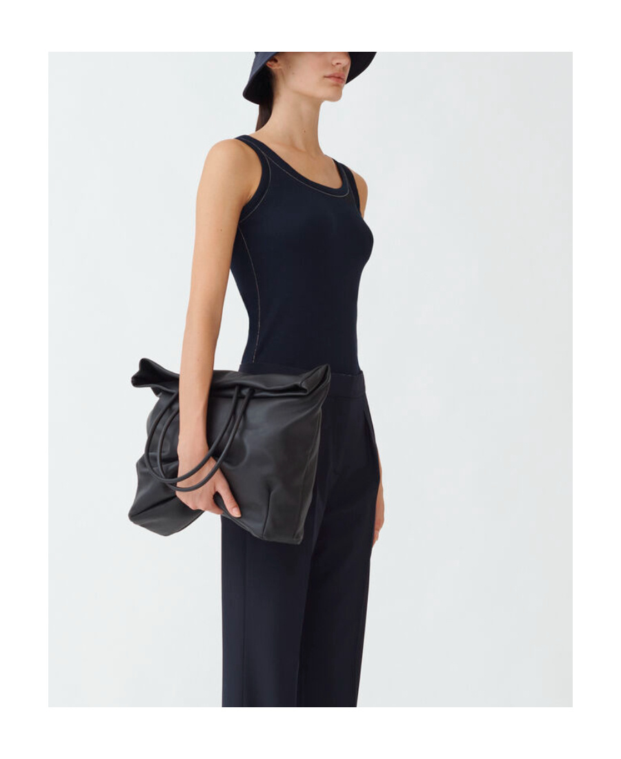Shop Fabiana Filippi Bead Embellished Ribbed Tank Top In Black