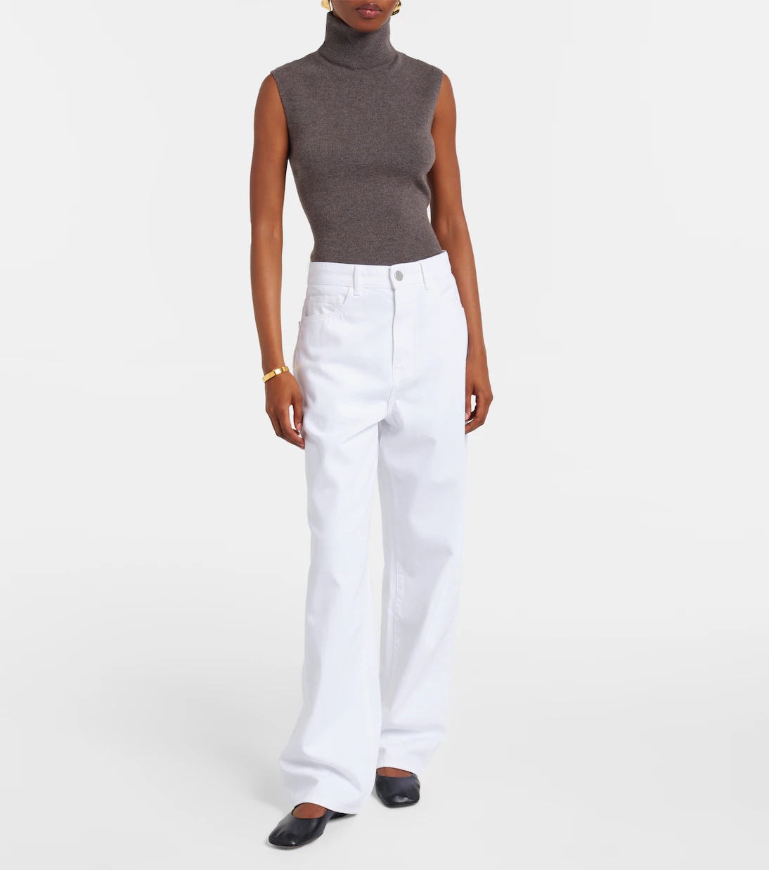 Rohe Low-rise Wide-leg Jeans In White