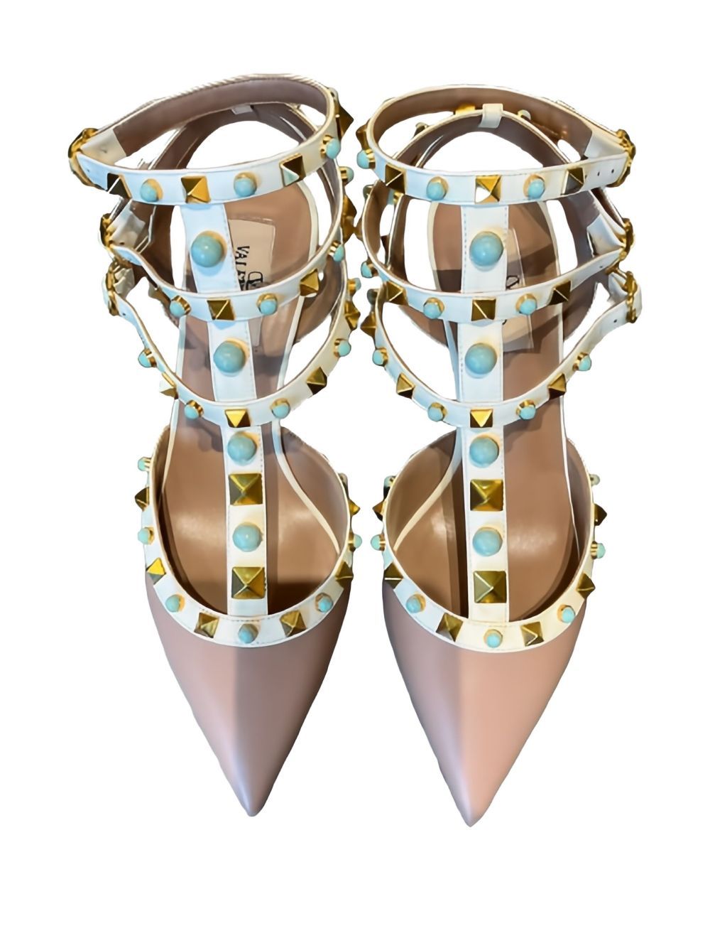Valentino Pointed High-heeled Sandals In Multi