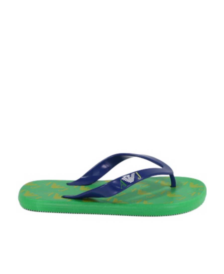 Armani Jeans Logo Flip-flops In Green