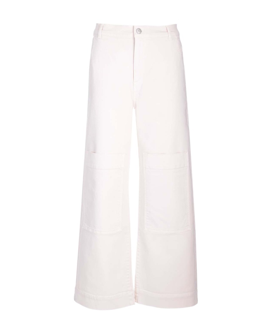 P.a.r.o.s.h Multiple-pockets High-waisted Trousers In White