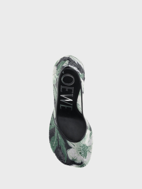 Loewe Mesh Toy Pumps With Embellished Floral Pattern