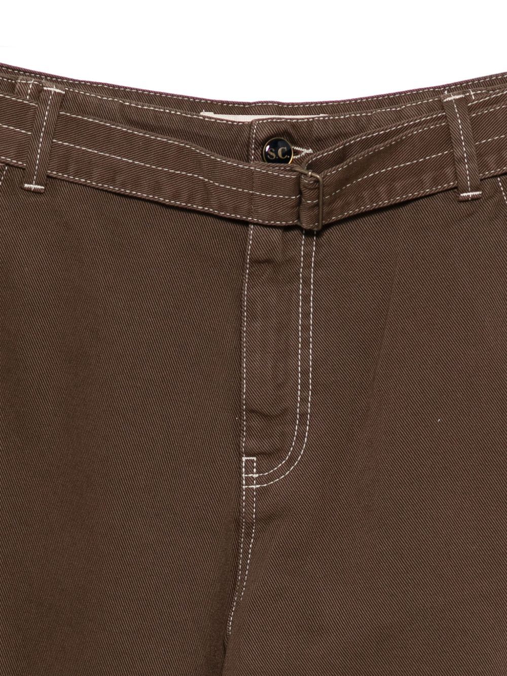 Semicouture Denim Trousers With Belt Loops In Brown