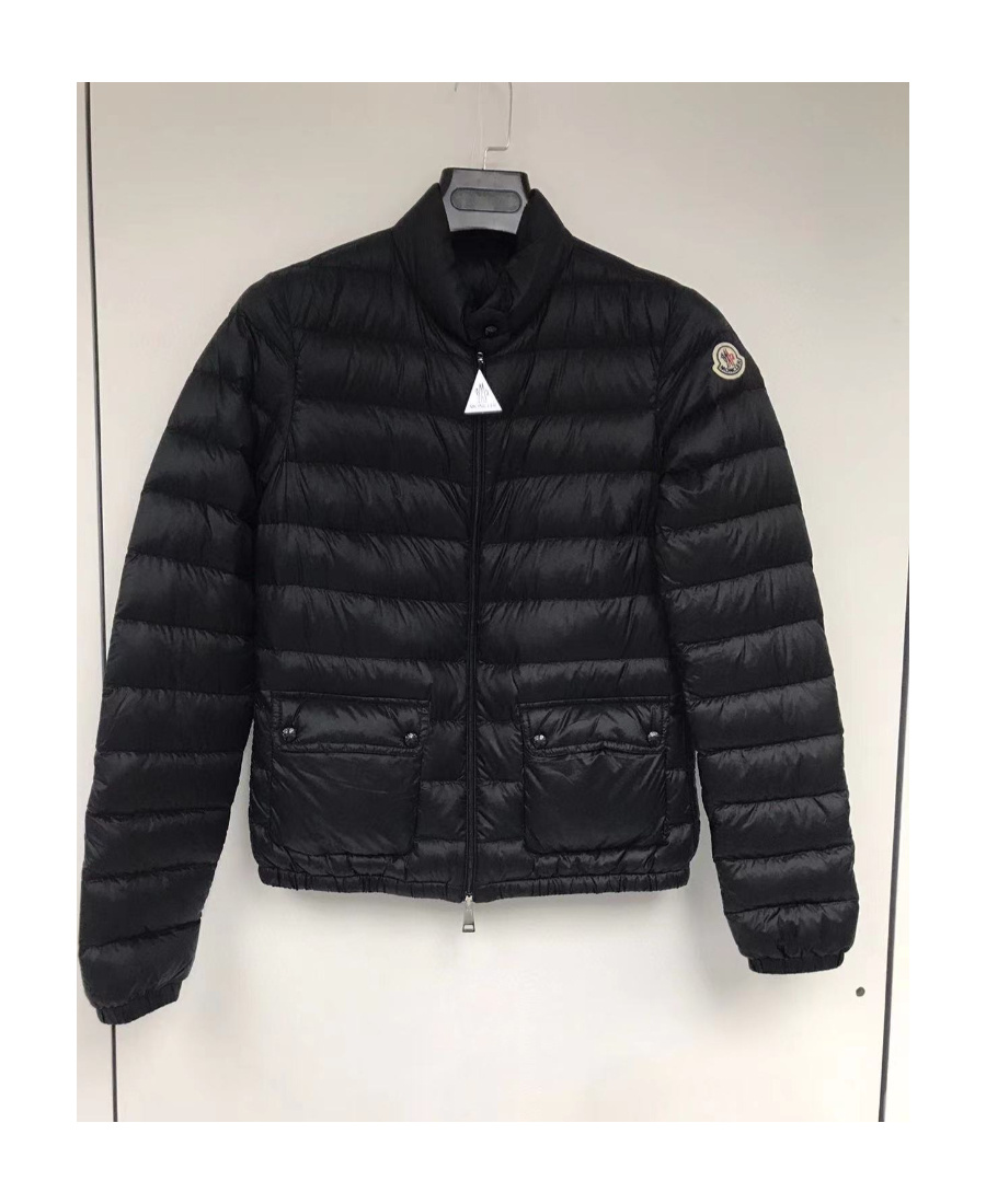 Moncler Lans Down Jacket With Pockets On The Front In Black