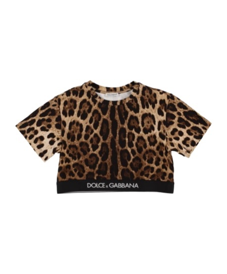 Dolce & Gabbana Fully Printed Short T-shirt In Animal Print