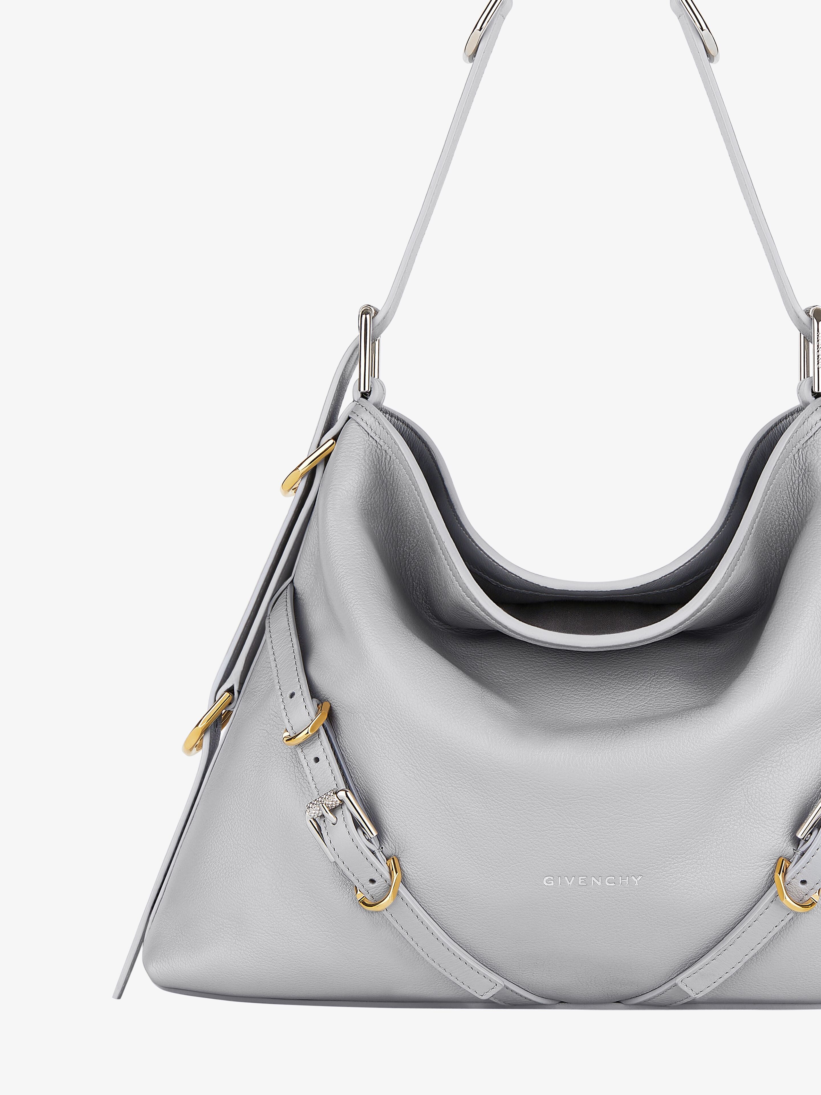 Givenchy Light Grey Medium Voyou Bag In Gray
