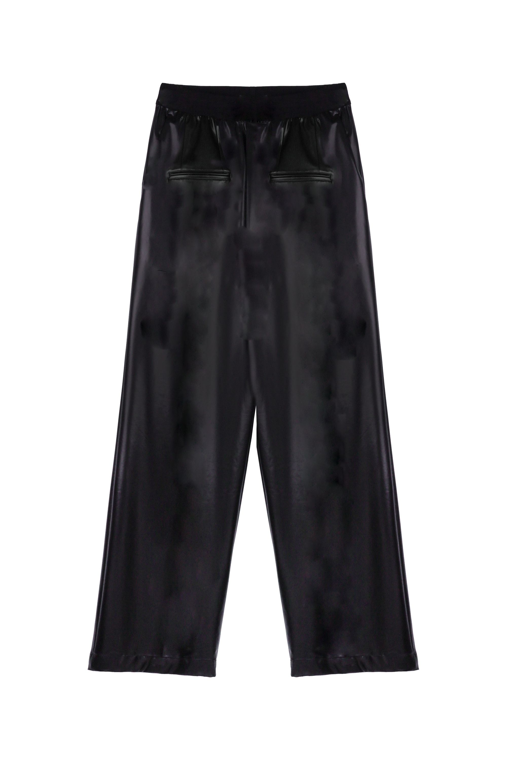We11 Done Wet-look Wide-leg Trousers In Black