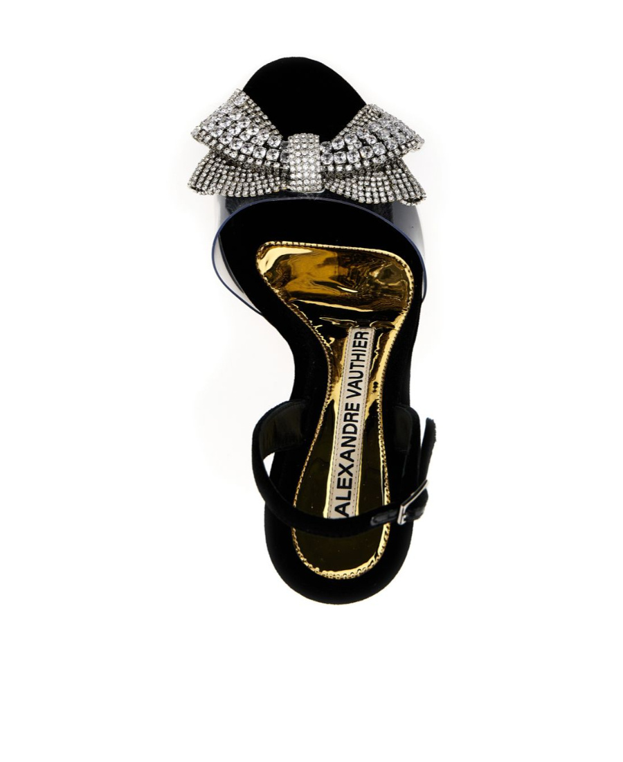 Shop Alexandre Vauthier 110mm Bow-detail Sandals In Black