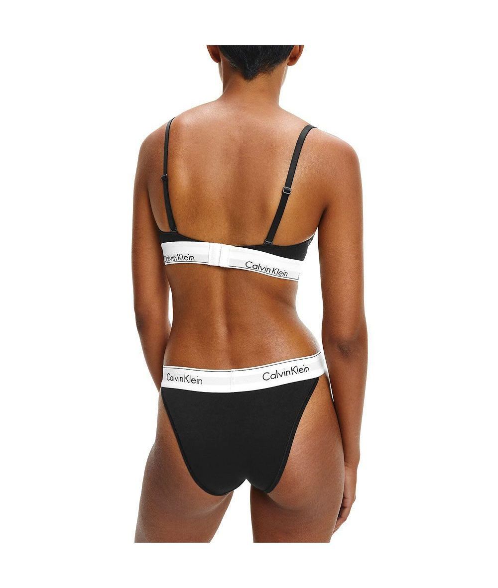 Calvin Klein Modern Cotton Lightly Lined Triangle Bralette In Black