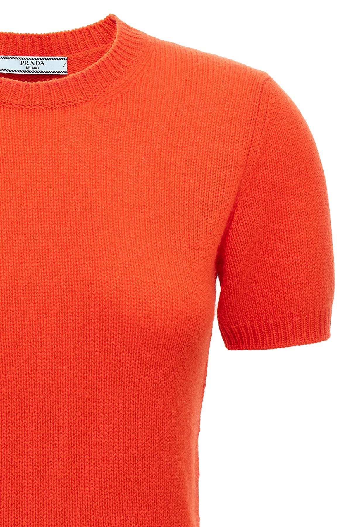 Prada Short-sleeved Sweater In Red