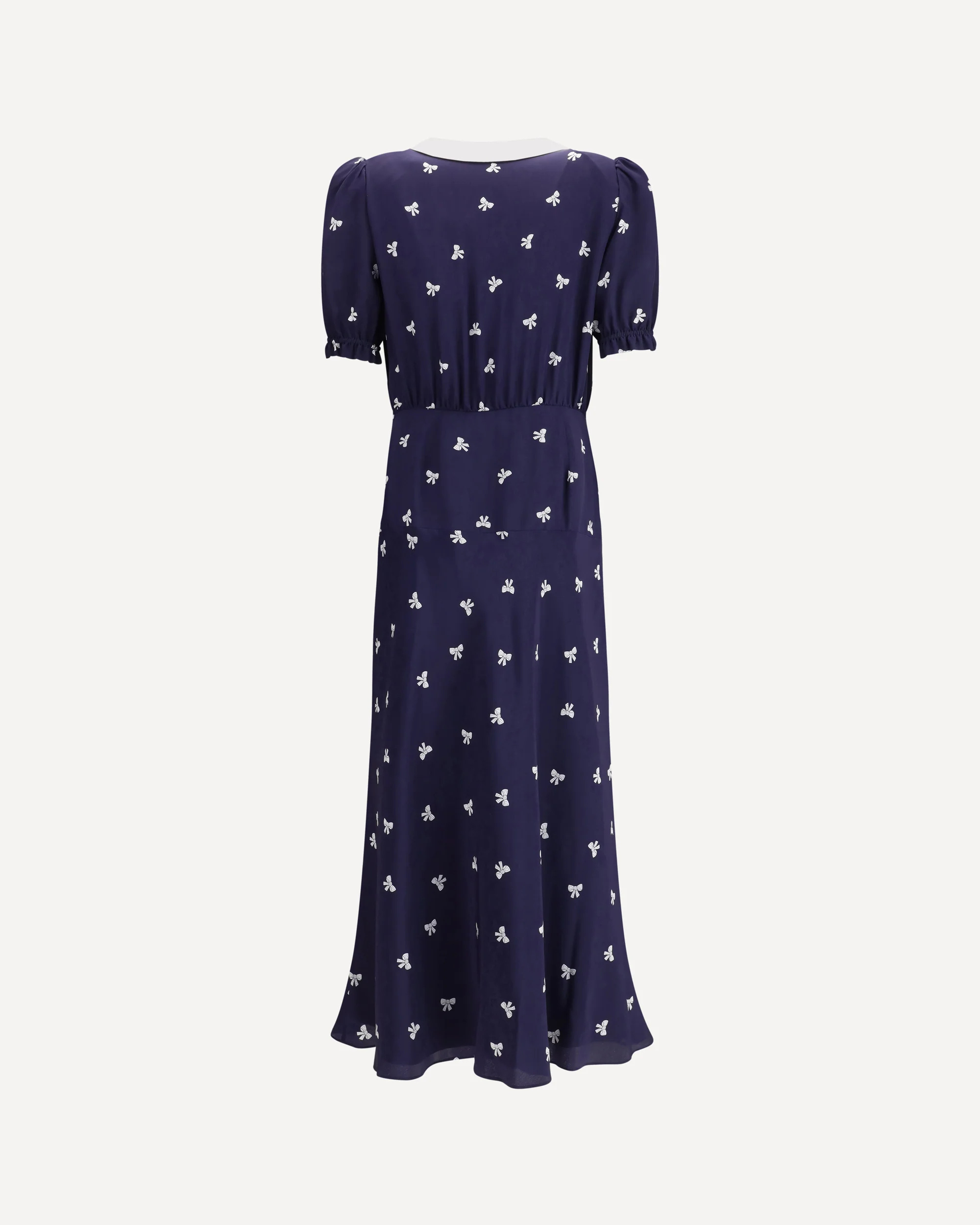 Alessandra Rich Lapel Short-sleeved Dress In Blue
