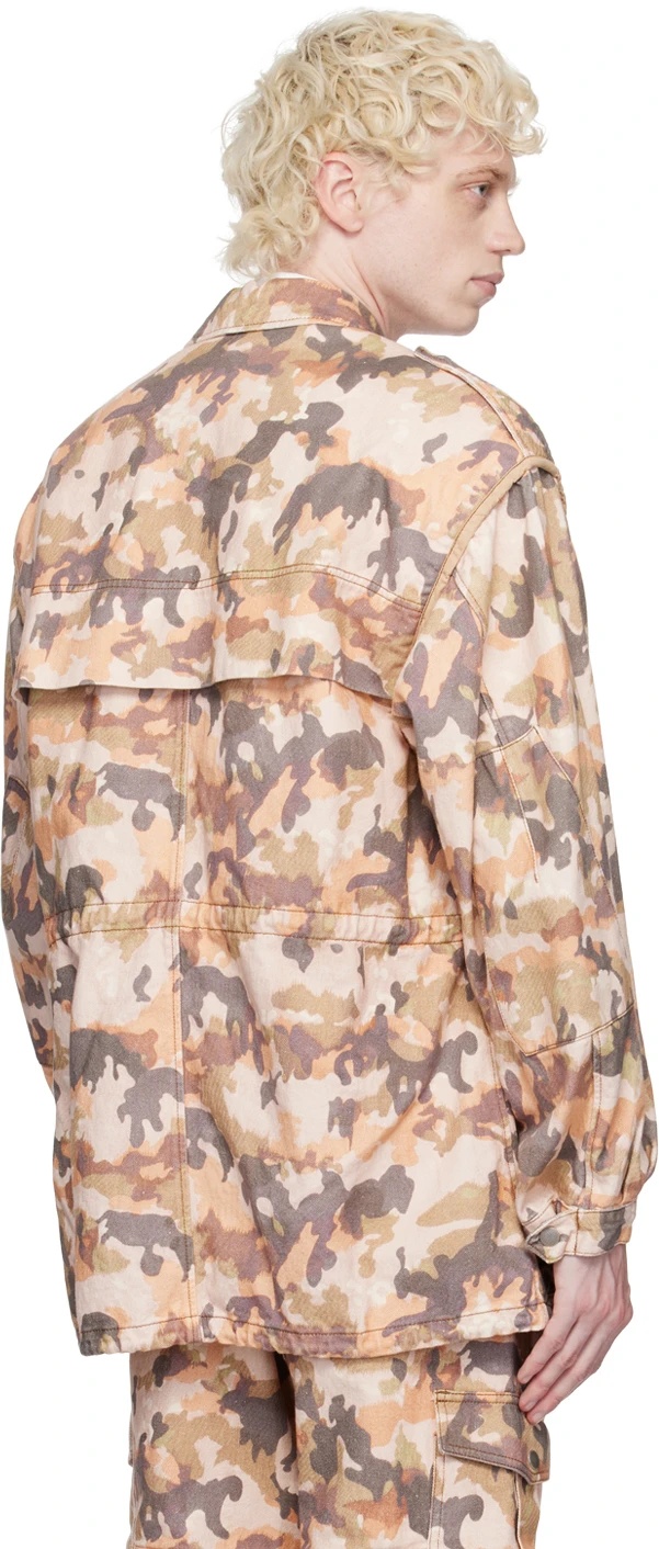 Isabel Marant Camouflage-print Denim Jacket In Nude