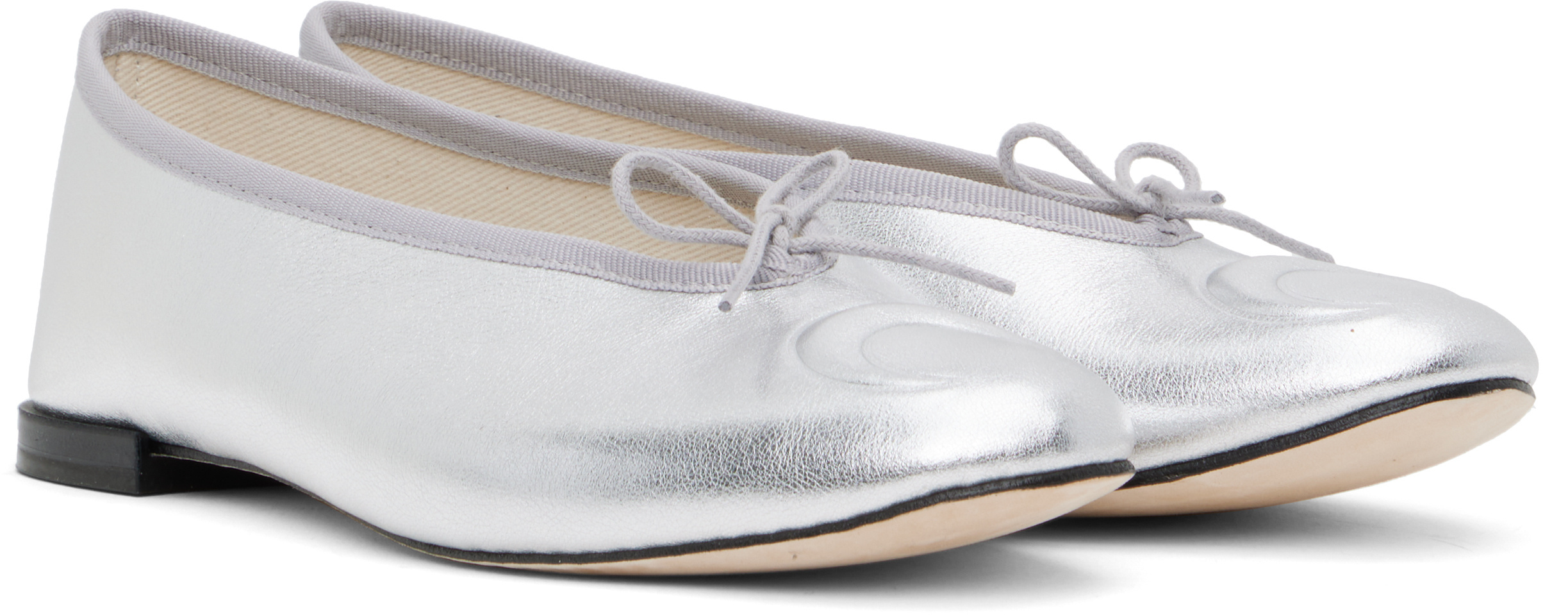 Marine Serre Silver Repetto Edition Lilouh Soft Nappa Ballerina Flats