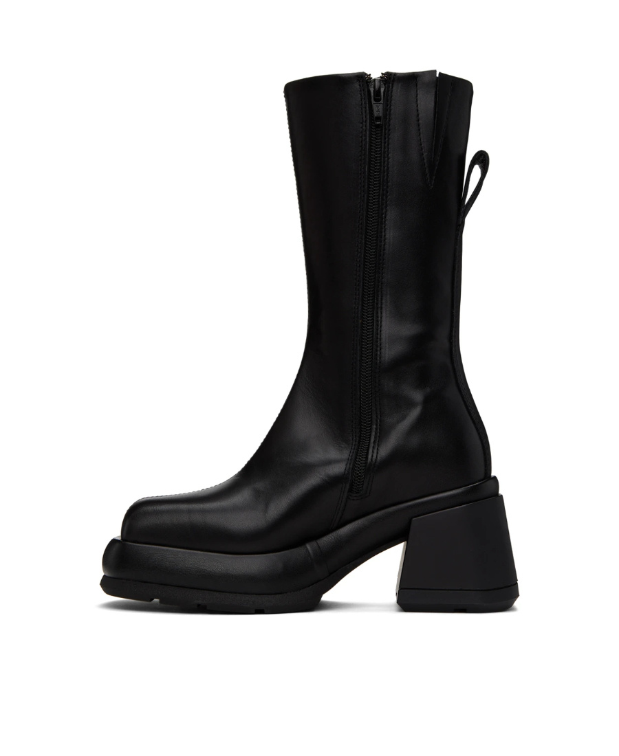 Miista Cassia Side Zipper Short Boots In Black