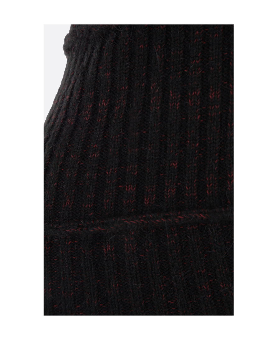 Shop Mm6 Maison Margiela Cut Out Detailed Asymmetric Knitted Top In Black