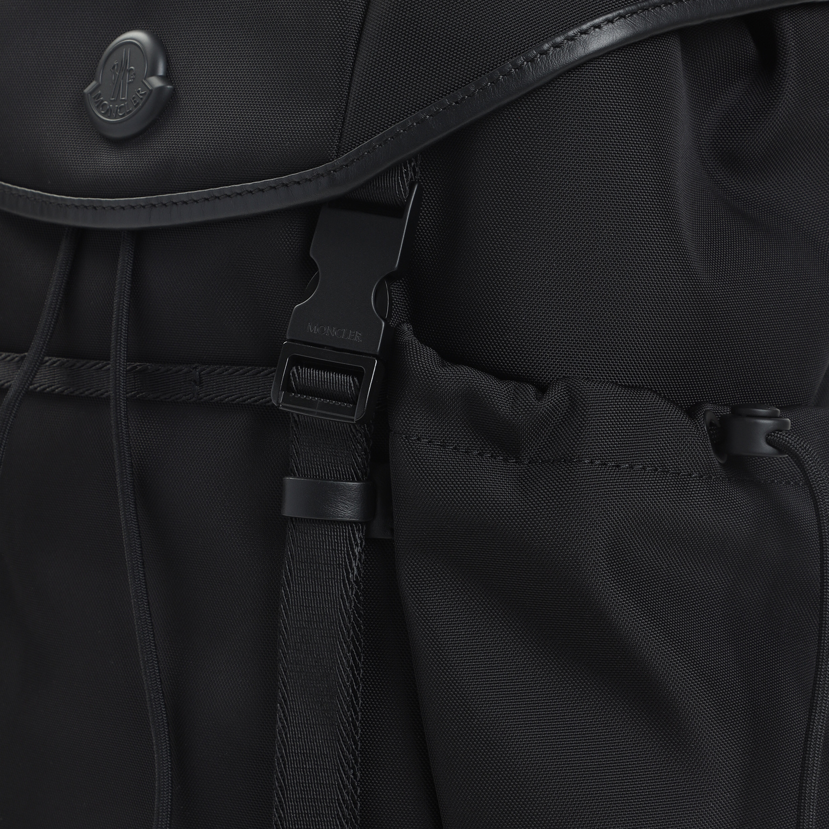 Moncler Logo-patch Backpack In Black