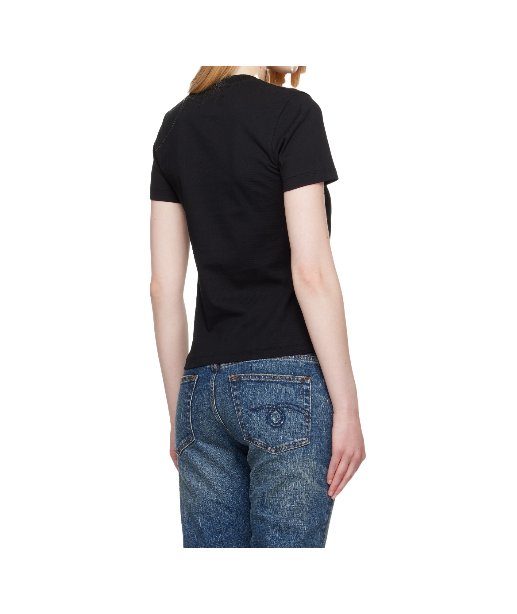 Amiri Hollywood Crew Neck Text Print Top In Black