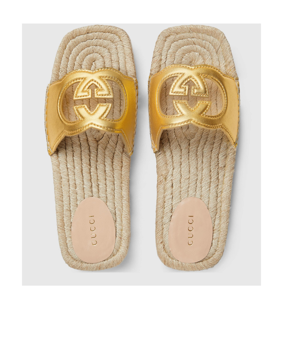 Gucci Gg Cut-out Espadrille Sandals In Nude