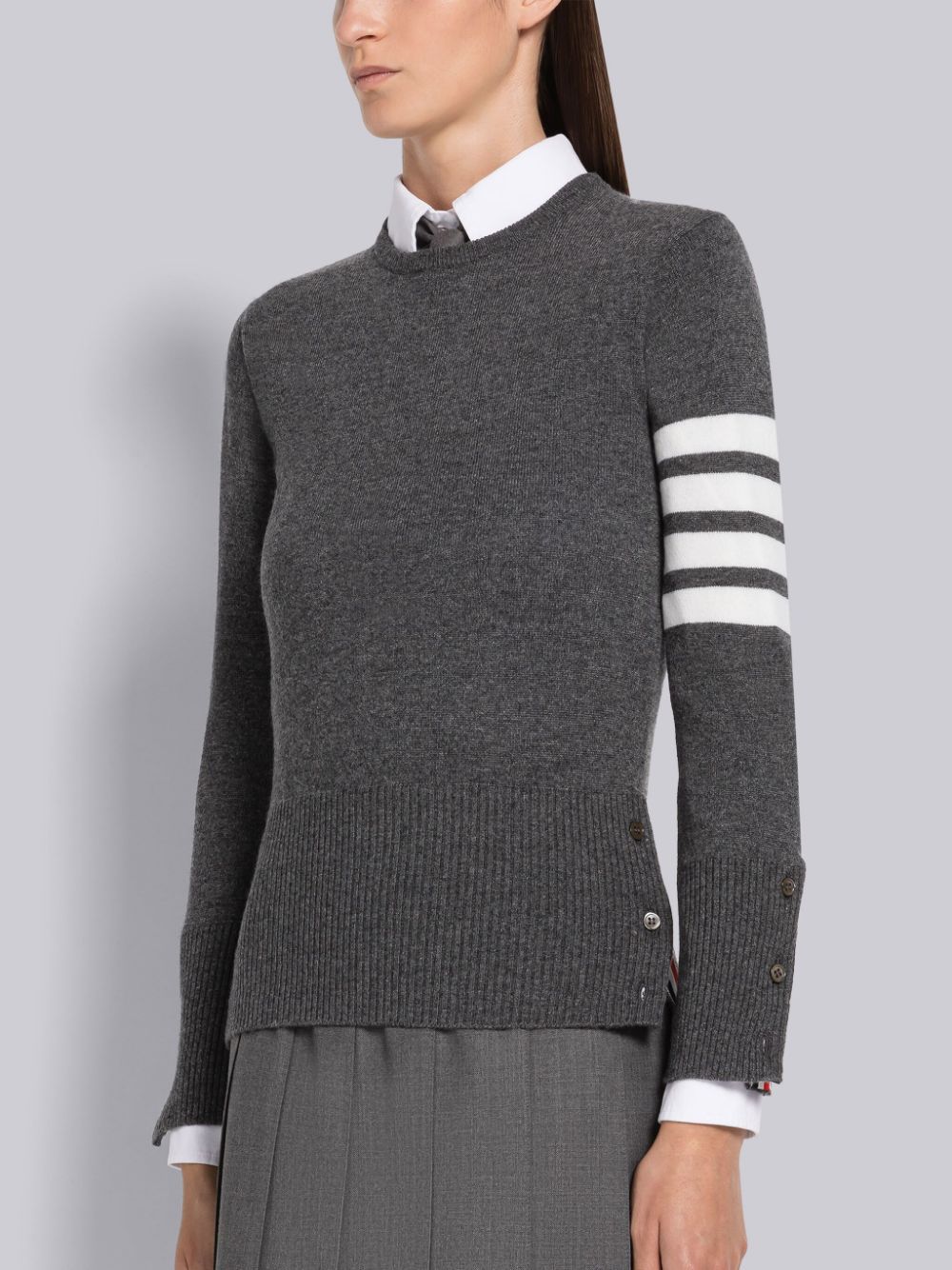 Thom Browne Virgin Wool Sweater In White