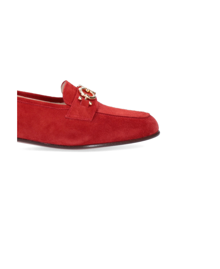 Ferragamo Salvatore  Gancini Loafers In Red