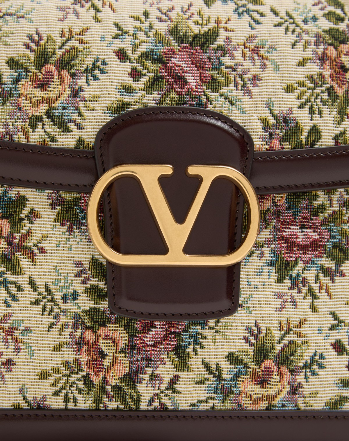 Valentino Garavani Embroidered Jacquard 9to5 Crossbody Bag In Nude