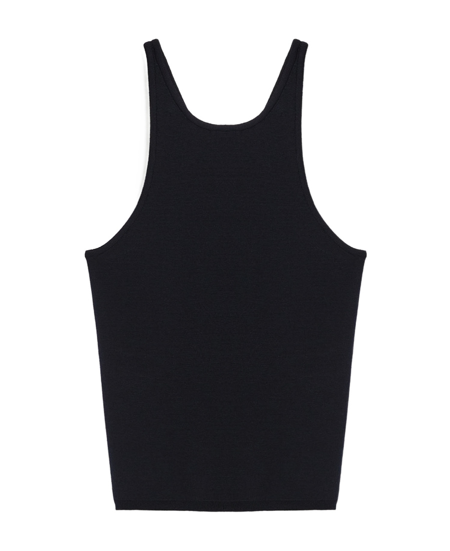 Max Mara Wool Neck Vest In Blue