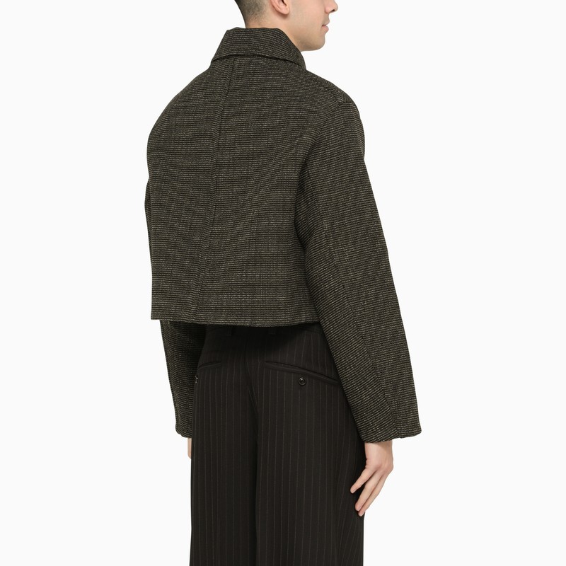 Ami Alexandre Mattiussi Textured Cropped Jacket In Black