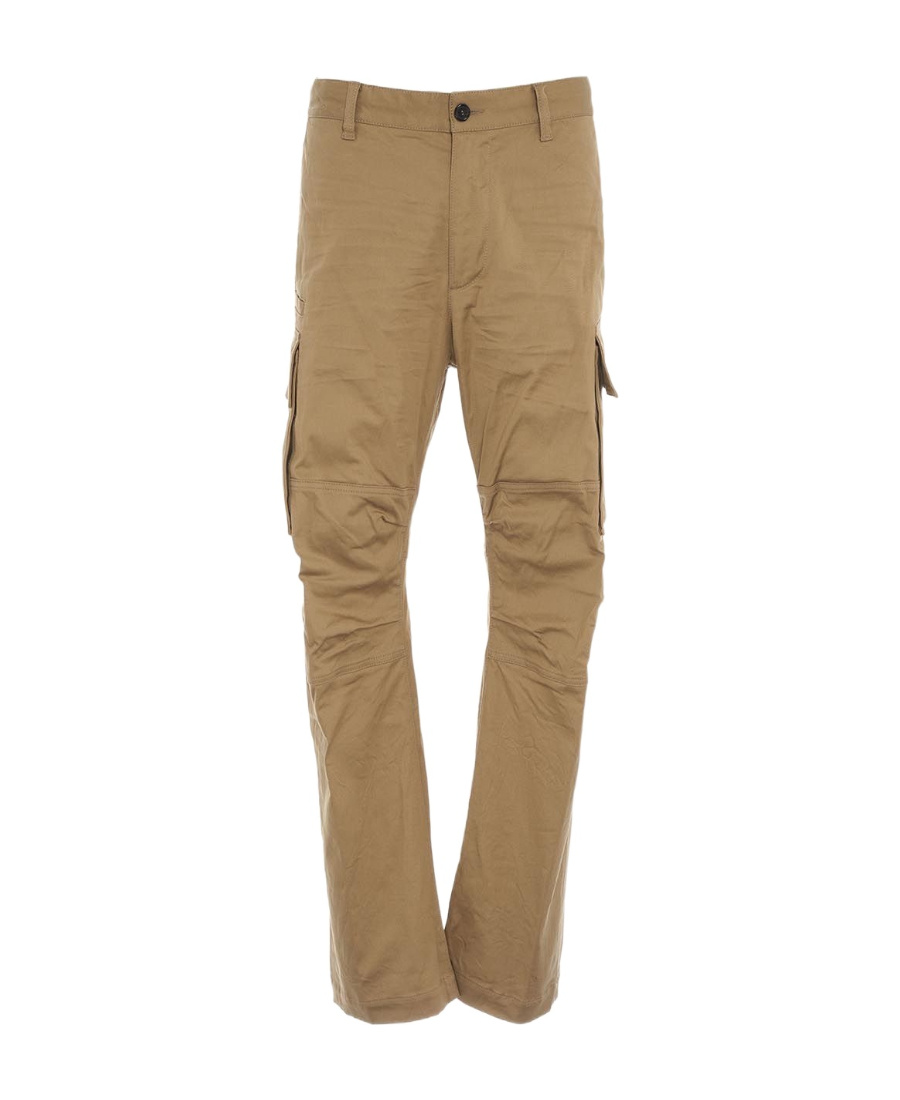 Dsquared2 Logo Patch Cargo Trousers In Brown