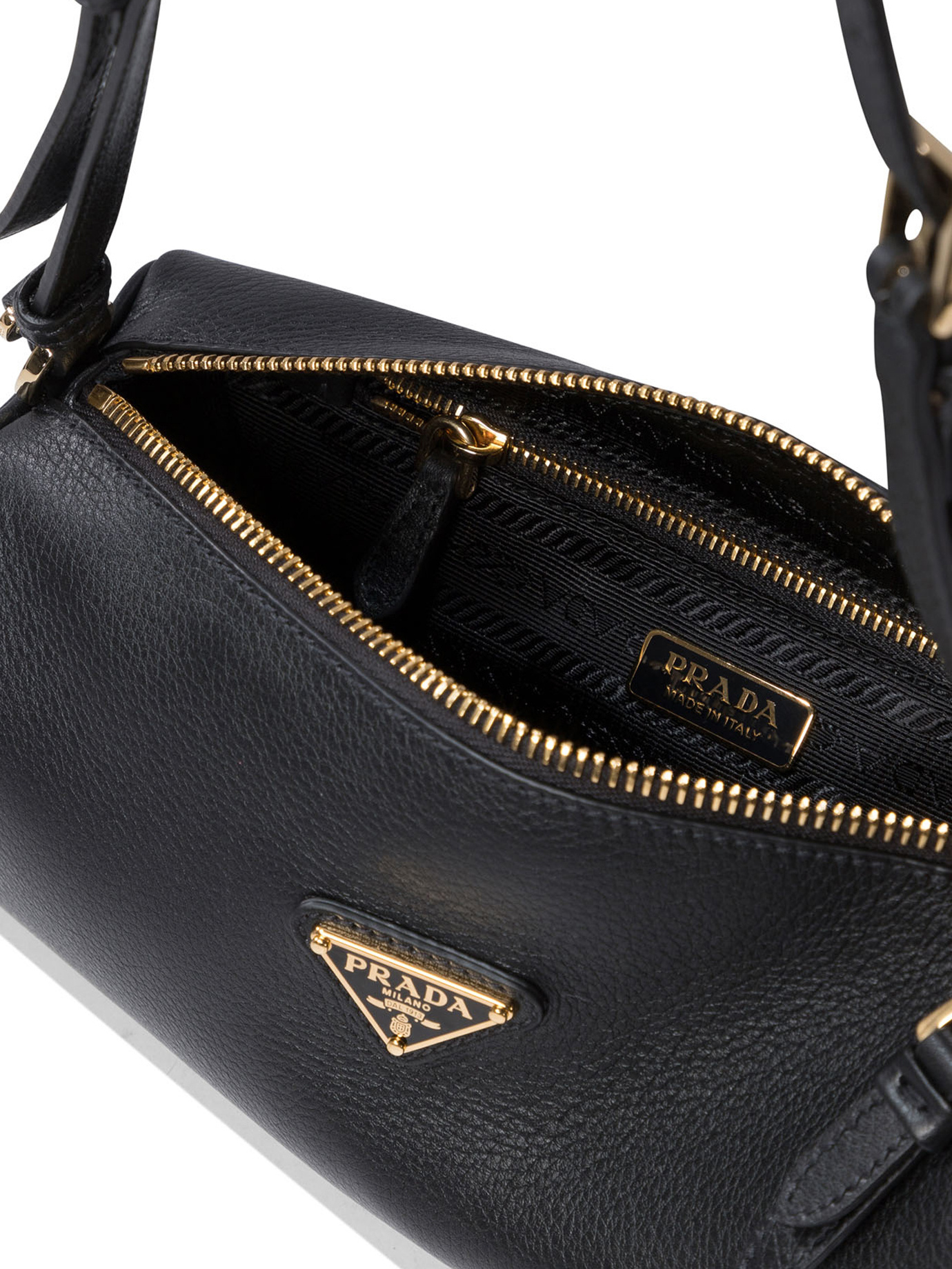 Prada Bowling Shouder Bag In Black