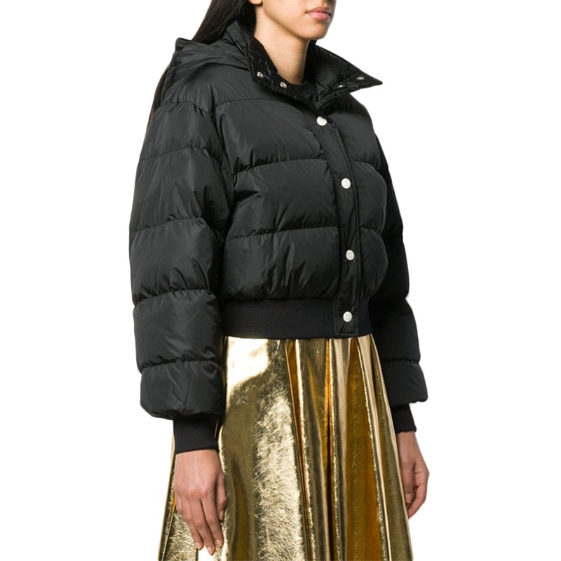 Msgm Black Logo Down Jacket In Black