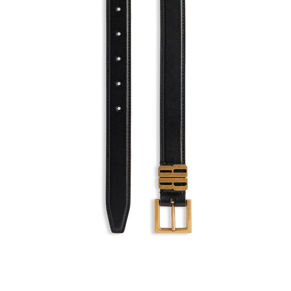 Balenciaga Women Leather Belt With Bb Editor Leather In Black