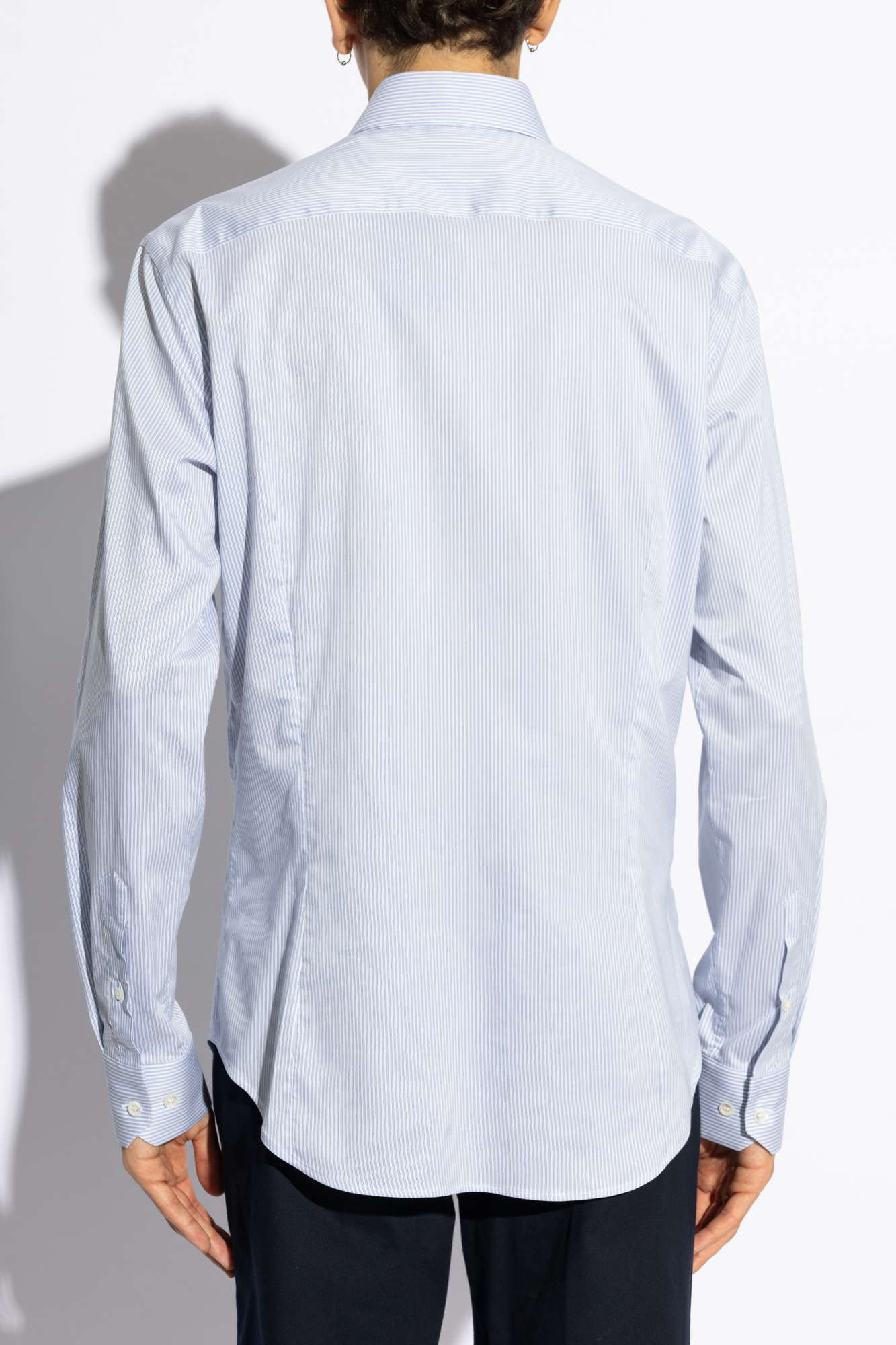 Giorgio Armani Shirt With Striped Pattern In Blue